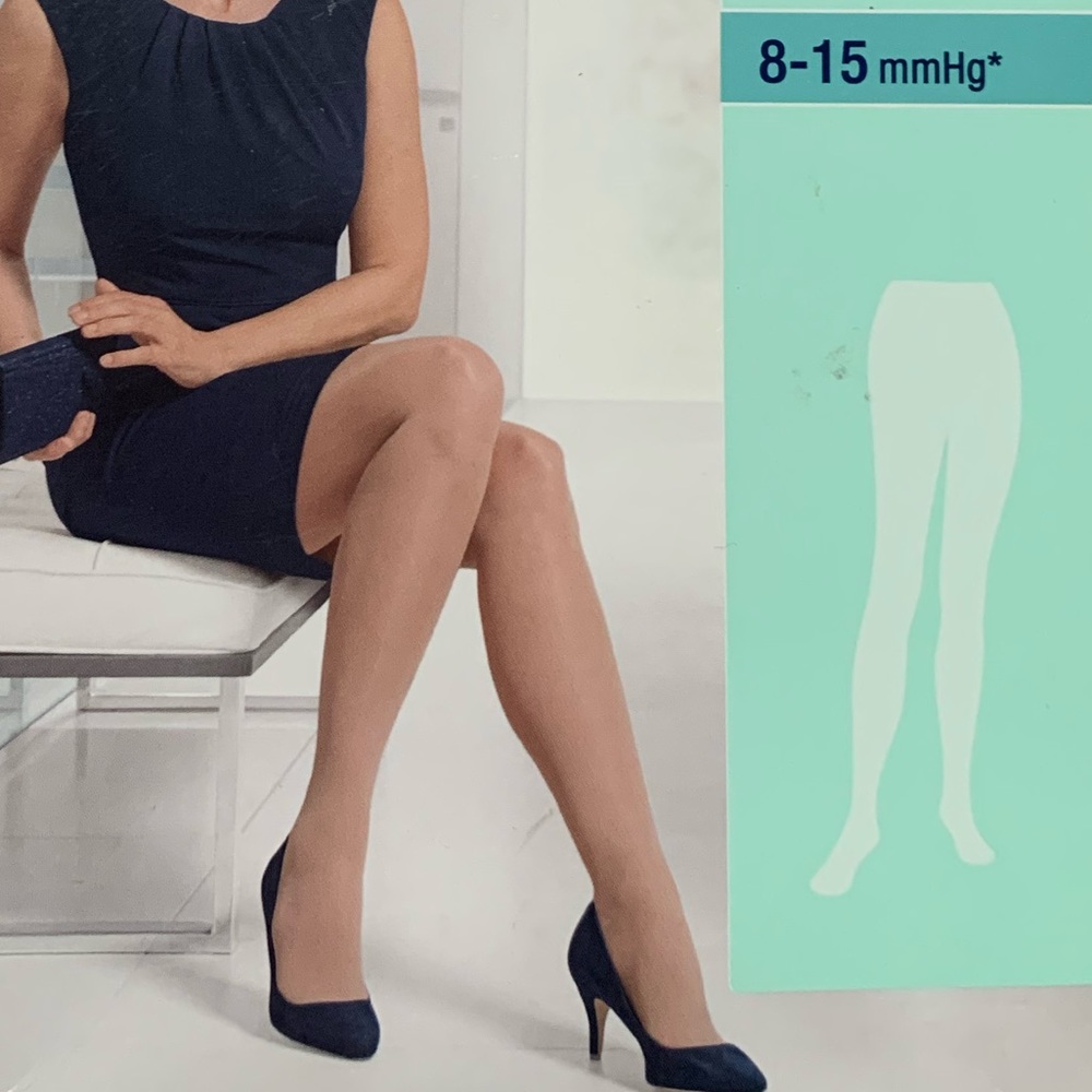 Silky Beige Size Small Compression Stockings - image 1